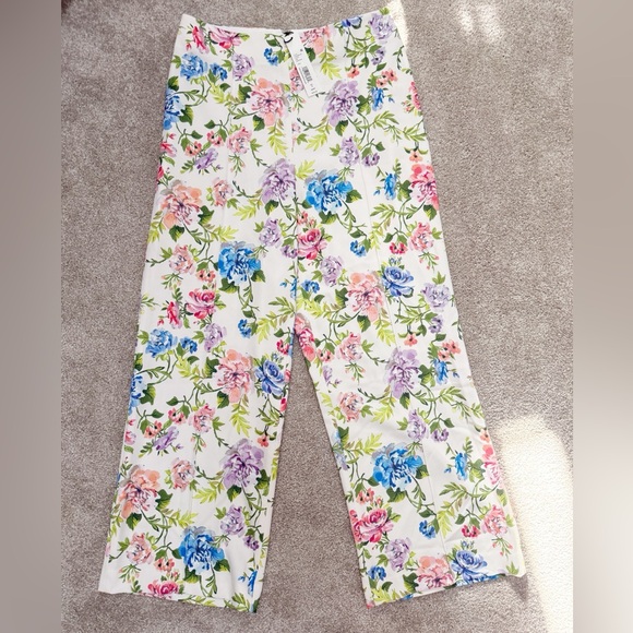 Alice + Olivia - Lorinda Floral Ankle Wide-Leg Pants - size 6 - New w/ Tags - Picture 4 of 14